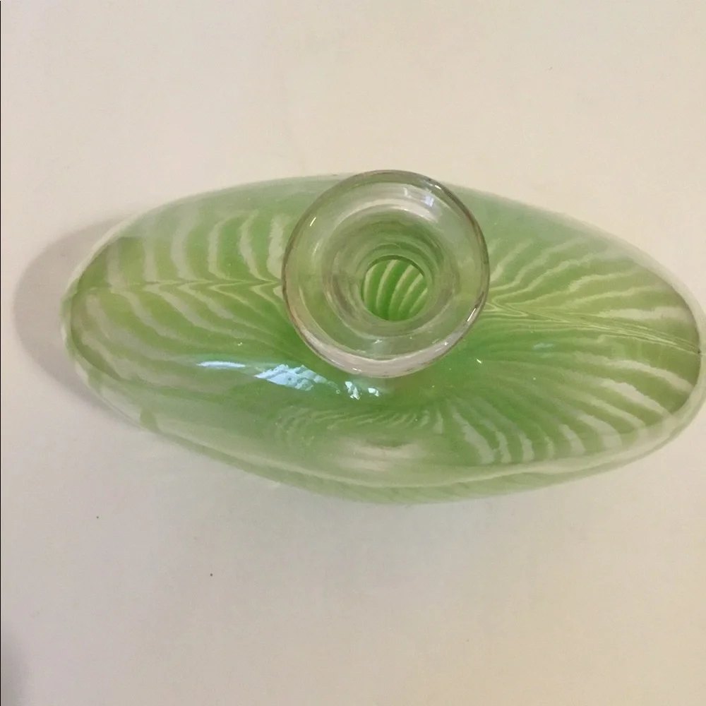 Clear vase with green grass stripes from Pier One
